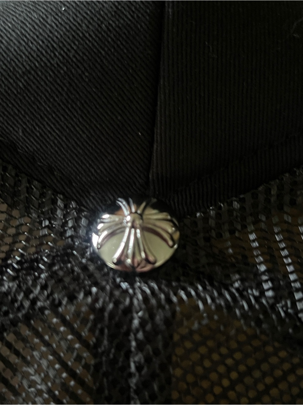 Chrome Hearts Black Hat with Red Lip Patch and Gold Tooth - Picture 7 of 7